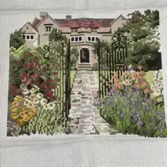 オリムパス刺繍キット クロスステッチ完成品 風景シリーズ　英国庭園