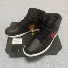 ナイキ　エアジョーダン1 MID 26cm 希少カラー　ブラック　レッド