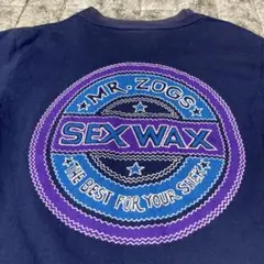 90s USA製 SEX WAX セックスワックス Tシャツ サーフ ネイビーS