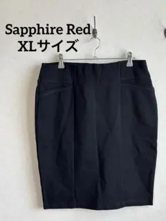 Sapphire Red 【XL】黒 タイトスカート フロントポケット付き