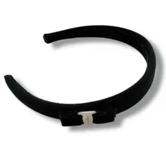 美品✨Ferragamo フェラガモ　カチューシャ　ヴァラリボン　ブラック