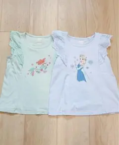 アリエル・エルサ フリル袖タンクトップ セット 110cm ユニクロ　プリンセス