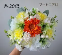 No.2042ガーベラとローズのブーケu0026ブートニア