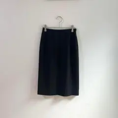 3334【ポーラアミアン】タイトスカート　薄手黒　Ｍ　シンプル　フォーマル　大人