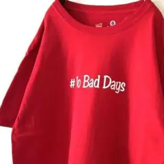 ヘインズ #ノー バッド デイズ Tシャツ L レッド 赤 古着