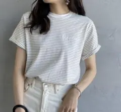 ジムフレックス★ショートスリーブTシャツ[ベージュ/ストライプ]