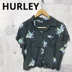 HURLEY ハーレー レディース 半袖 レーヨンアロハシャツ S ブラック