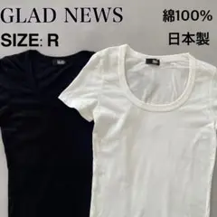 【GLAD NEWS】2着セット レディース 半袖 Tシャツ インナー 白 黒
