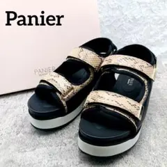 新品✨Panier パニエ スポーツサンダル Mサイズ パイソン 厚底 ベロクロ