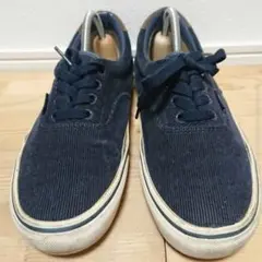 VANS ヴァンズ エラ コーデュロイ 紺色 ネイビー 25センチ 箱なし