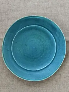 やちむん 大嶺工房（大嶺實清）平皿ペルシャブルー 9寸(26cm）