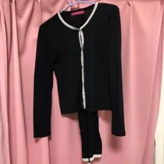 そろそろ⁉️ピンキーガールズ　黒のセットアップ　黒のサマーカーディガン