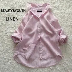BEAUTY&YOUTH 2wayリネンブラウスストライプ　ユナイテッドアローズ