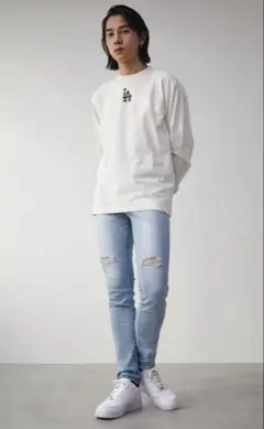 新品　アズール　ビンテージクラッシュスキニー　Ｌ　デニム　ジーンズ