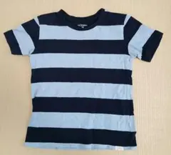 青と紺のストライプ Tシャツ 130
