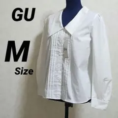 GU ピンタックブラウス 白 M 新品タグ付き 長袖