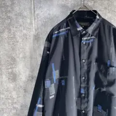 CALMO BOSCO L’UOMO 総柄 長袖 シャツ ブラック Mサイズ