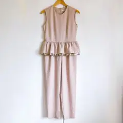 【美品】ROSIEE オールインワン ピンク ゴールド フリー フリル ベージュ