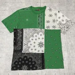 HUGE バンダナ ペイズリー パッチワーク Tシャツ ストリート スケート