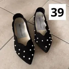 【美品】Offen 39 オッフェン スカラップ ポインテッド　ネイビー　ニット ニット 横リブドルマンプルオーバー ネイビー レディース(M