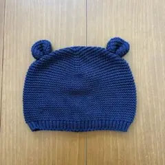 ネイビー耳付きニット帽子　GAP