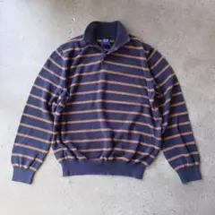オールドギャップ　GAP コットンボーダーニット　スタンドカラー