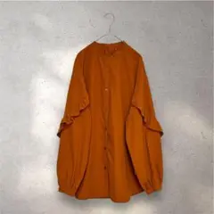 GU ラッフルスリーブ フリルブラウス シャツ XL