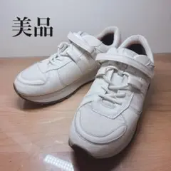 【美品】fitfit フィットフィット　スニーカー　ホワイト　ラメ　ベルクロ