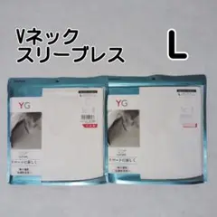 L カットオフ グンゼ メンズ クール ホワイト Vネック ノースリーブ 2枚