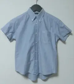 キッズ　水色 半袖シャツ 胸ポケット付き