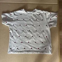ハート柄グレー半袖Tシャツ