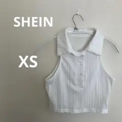 SHEIN ノースリーブ ポロシャツ 【XS】 ホワイト
