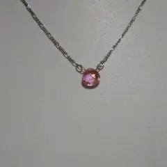 天然石宝石ピンクトパーズチェーンネックレス