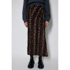 未使用moussy LEOPARD LONG SKIRT