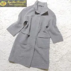 【極美品】ロロピアーナ カシミヤ100% ロングコート 比翼 グレー
