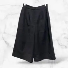 【ナチュラルビューティーベーシック】ハーフパンツ ワイド ガウチョ(XS)黒 下