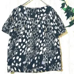 【美品】MK ミッシェルクラン 黒と白のドット柄　サイズ38