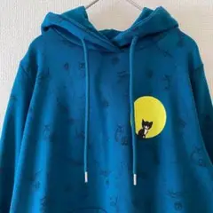 グラニフ　【こねこのぴっち】　ロング丈 パーカー フーディー　総柄　刺繍　猫好き