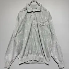 ノースフィールドスポーツ　ゴルフ　美品　グレー チェック柄 長袖ポロシャツ　LL