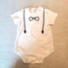petit main ボウタイサスペンダーロンパース 80