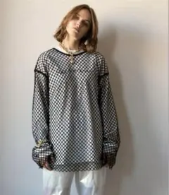 MAISON SPECIAL メッシュトップス 黒 長袖