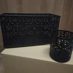 フランフラン　グラマラス　CDケース　ペンスタンド　黒　収納ケース