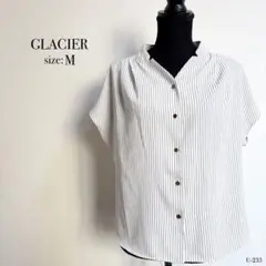 GLACIER ストライプ 半袖シャツ Mサイズ トップス ブラウス