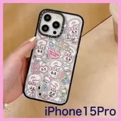 iPhone15Pro エスターバニー 黒 iPhoneケース ミラー付き ⑥