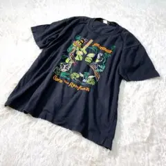 半袖Tシャツ カットソー 刺繍絵入り アニマル ブラック M