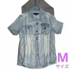 USED レディース 着脱可能なフード付き 半袖 シャツ Mサイズ