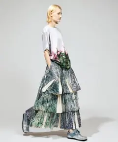 NONTOKYO direct print ribgather ロングスカート