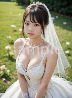 wd27● AI 美女 A4 ポスター 光沢紙 ウェディングドレス 花嫁 人妻