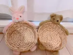 【バラ売り可】ぬいぐるみカゴ　2個セット　バスケット　かご　インテリア　小物入れ