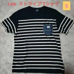 美品✨Lee リー ストライプ Tシャツ ネイビー　S